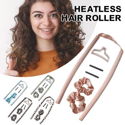 China Easy To Use No Heat Flexi Rods Headband For Women Hair Tape Wrap Kit Silk Curls Hair Wave Curling Rollers Styling Tools for sale