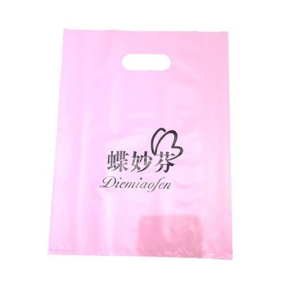 China Eco Friendly Die Cut Recyclable Logo Custom Shopping Plastic Clothing Bag Packaging Bag for sale