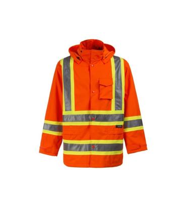 China Cotton Hi Vis Workwear Clothes High Visibility Construction Work Jacket for sale