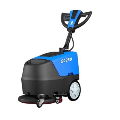 China Hotels 17 Inch Floor Scrubber Dryer Pile Walk Behind Floor Washing Machine For Workshop School for sale