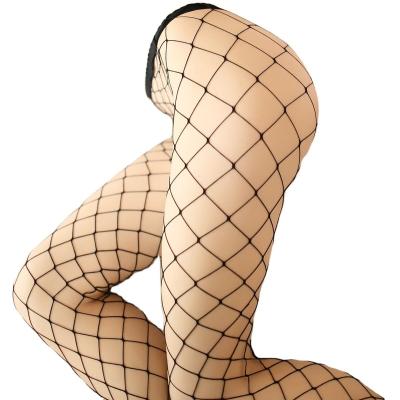 China Transparent Made In China Sexy Plus Size High Waist Pantyhose Grid Net Stockings for sale