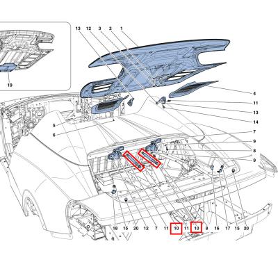 Chine Pour la Ferrari 458 Spider Speciale, support arrière du capot OEM 84650400 à vendre