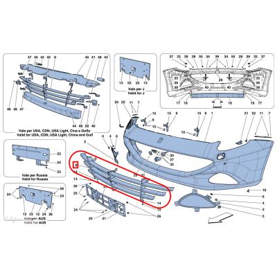 China For 2015-2018 Ferrari California T Front Bumper Grille OEM 85783100 for sale