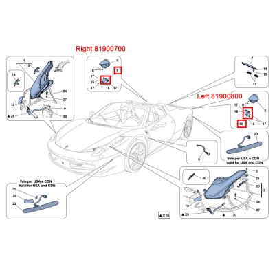 China For Ferrari 458 Car Accessories Rear Left & Right Fog Light OEM 81900800 81900700 for sale
