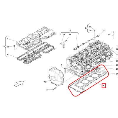 China Voor Lamborghini Gallardo cilinderkoppakking OEM 07L103383AT 07L103383AS Te koop