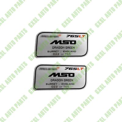 China 1 Pair For Mclaren Mso Trim Metal Nameplate Logo Badge,Aluminum Name Tag Sign for sale