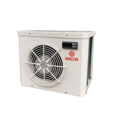 China MACON outdoor horizontal metal shell fan mini pool heater water heater heat pump for swimming pool heating for sale