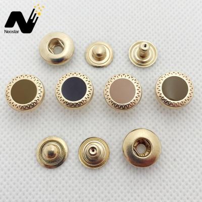 China Custom Logo Stamped Men Clothing Shirt Metal Snap Buttons Durable Design Press Washable for sale