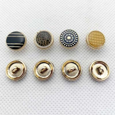 China Wholesale Gold Washable Logo Shirt Metal Shank Buttons Custom 12MM Fancy Clothing Buttons For Clothing for sale