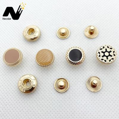 China Pakistan Washable Button Supply Custom Gold Plated Thobe Metal Snap Buttons For Mens Shirt for sale