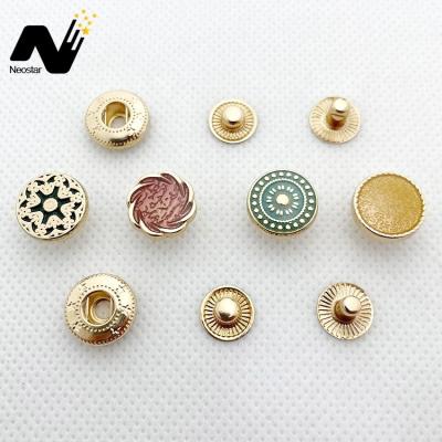 China Washable Fancy Button Supplying Custom Die Cast Metal Snap Buttons For Thobe / Coat for sale