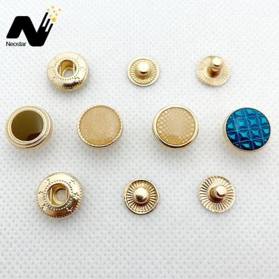 China Custom Brand Engraved Washable Yemen Style Button Gold Plating Metal Snap Button For Shirt for sale