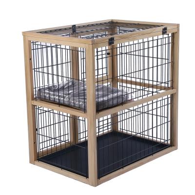 China Sustainable Wholesale Wood and Metal Pet Cage Pet Houses With Soft Nest for sale