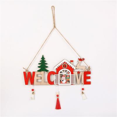 China Christmas Gifts Cute Colorful Cute Christmas Decoration Wooden Pendant Window Pendant for sale