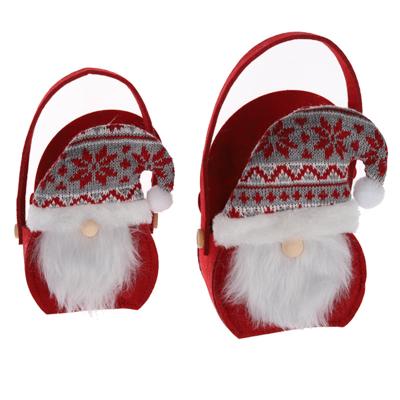 China Customized Cute Santa Tote Basket Creative Christmas Decor Felt Gift Bag Candy Basket for sale