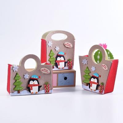 China Cute Custom Penguin Style Candy Bag Christmas Gift Hanging Basket Lovely Little Gifts Bag for sale