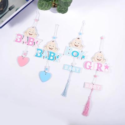 China Cute And Exquisite Wooden Sign Baby Letter Ornament Wholesale Hanging Hanging Craft For Baby for sale