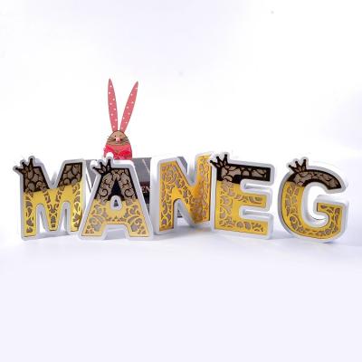 China As Picture Customized Multi-Size Festival Decor Light Big Up Letters Wood Led Letter Light Decorations For Home for sale