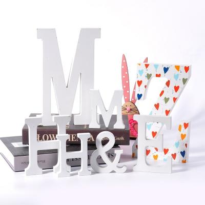 China Like Picture Wood Customized White Letter Ornament Holiday English Alphabet Decorative Home Ornaments for sale