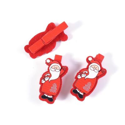 China Cute Custom Creative Wooden Clip Multi-styles Snowflake Snowman Santa Clip Wooden Clips For Cute Photos for sale