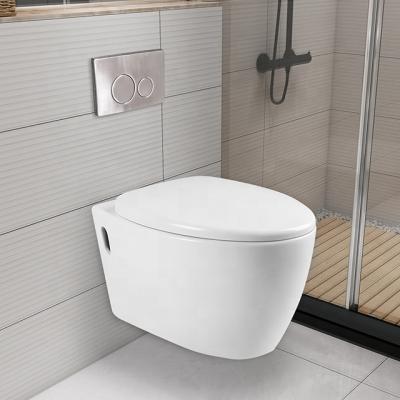 China European Luxury Bathrooms Hidden Rimless Cistern Wall Hung Ceramic Sanitary Toilet Wall Hung Toilet Bathroom for sale