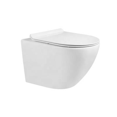 China American Wholesale White Ceramic Flush Tank Hidden Rimless Square One-Piece Square One-Piece Wall Hung Toilet Bowl for sale