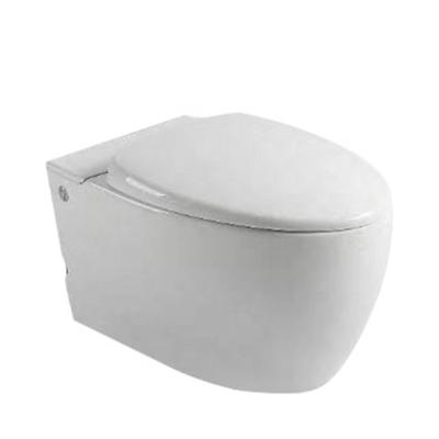 China European Style Concealed Tank Wall Hung Tankless Toilet Bowl Round Shape Stylish Rimless Toilet With Battery for sale