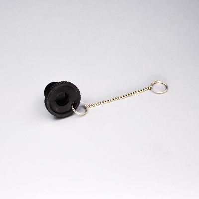 China Home Application Gas BBQ Dust Plug Cover Plastic Black Cap With Chain For Floor Bayonet Outlet for sale