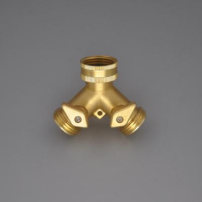 China Garden Tools Brass 2 Way Garden Hose Faucet Splitter, 3/4