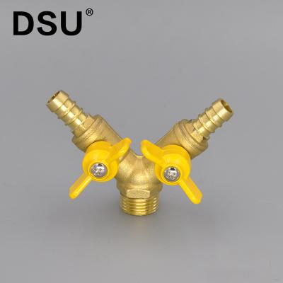 China Double-fork Male Thread General Brass Gas Valve for sale