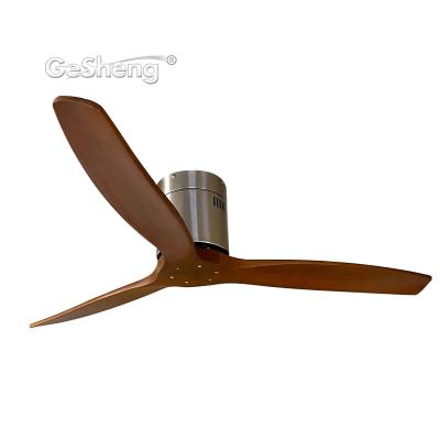 China Solid wood fan ventiladores de techo 3 modern simple air cooling fan ceeling remote control fan dc bldc motor decelling fan for sale