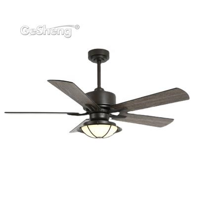 China With vintage light lampara ventilador 5 blades ABS DC bldc ceiling fan waterproof outdoor light with control remote for sale