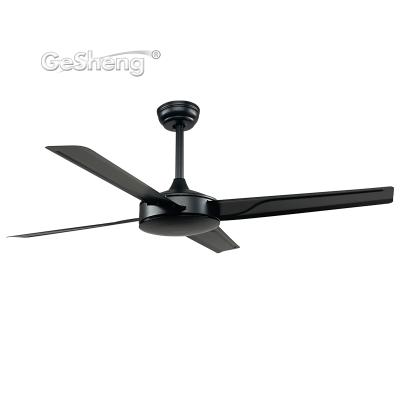 China Air Cooling Fan Sipmle Silent Metal Black Blades European Style Dc Bldc Commercial Building Remote Control Ceiling Fan for sale