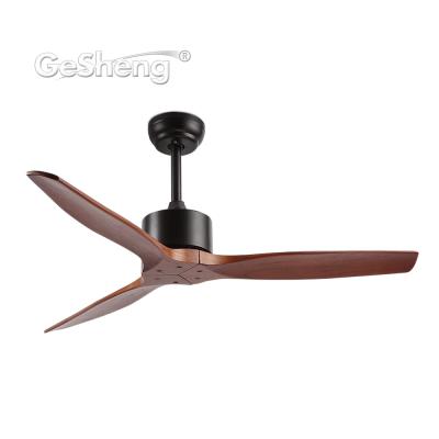 China Modern Simple Air Cooling +Decorating 42 Inch 52 Inch 60 Inch DC Ceiling Fan 3 Blades Solid Wood Cele Remote Control Fan for sale