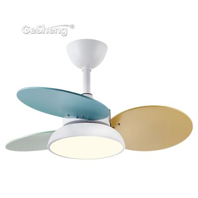 China With Light Modern Single 3 Blades DC Plywood Small Remote Control Colorful Ceiling Fan for sale