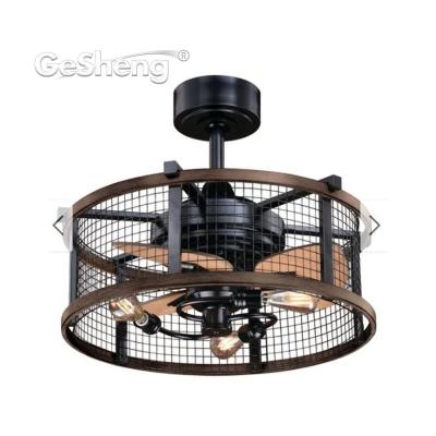 China Fan With Light Indoor DC Motor Retro Style Decoration 3 Blade Remote Control Caged Ceiling Fan for sale