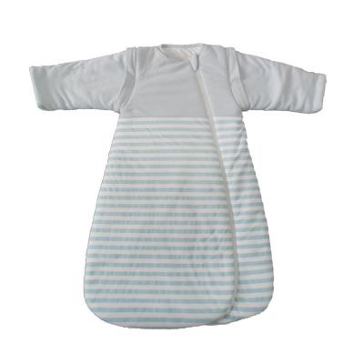 China Antibacterial Cotton Striped Eco-Friendly Long Sleeve De-connectable Baby Sleeping Bag for sale