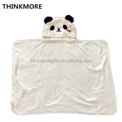 China 100% Animal Shaped Panda Design Hooded Blanket China Wholesale Polyester Disposable Hooded Blanket for sale