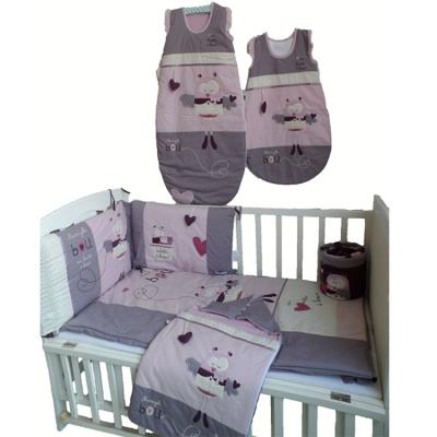 China French Design Disposable Cartoon Baby Owl Embroidered Animal Shape Baby Bedding Set for sale