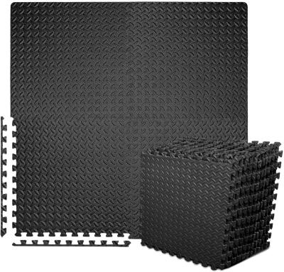 China Washable Puzzle Exercise Mat with 12/24 Tiles Interlocking Foam Gym Mats, 24