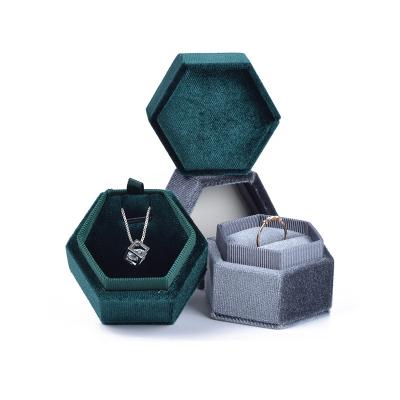 China Custom Jewelry Box Logo Packaging Hexagon Gift Agate Jewerly Storage Shape Personalized Earring Boxes and Trinket Packaging with for sale