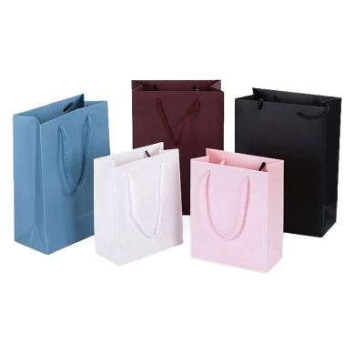 China Customized Color Recyclable Bags Take Away Food Fashion Shopping Bags Brown Kraft Paper Bag With Handles for sale