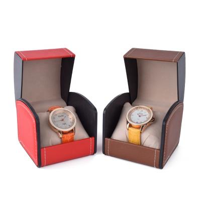 China Custom Waterproof Antique Wrist Private Logo Jewelry Package Label Box For Watch PU Leather Watch Cases Packaging for sale