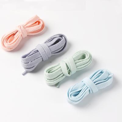 China Wholesale Custom Flat Cotton Wide Flat Laces 0.85cm Flat Color Factory Sale Flat Laces for sale