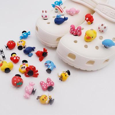 China New Style Direct Sales 3D Stain Shoes Flowers Hole Tear-Resistant Shoe Buckle Rubber PVC Clog Shoe Decorations for sale