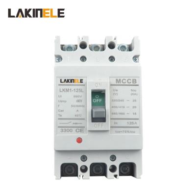 China Silver Contact Lakinele Company 100a 125a 300a 400a Single Phase CM-1 Three Phase Molded Case Circuit Breaker for sale