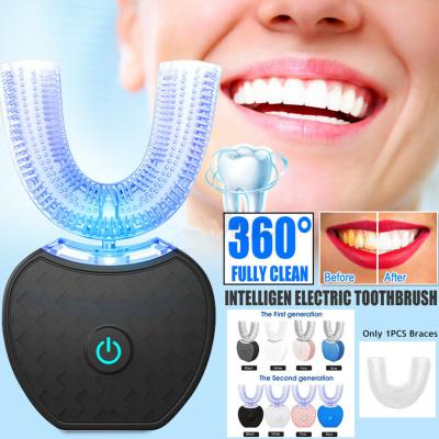 China Highly Whiten Teeth New Fashion Ultrasonic USB Electric Toothbrush Customized Autobrush Nano Led U Shaped Electric Toothbrush for sale