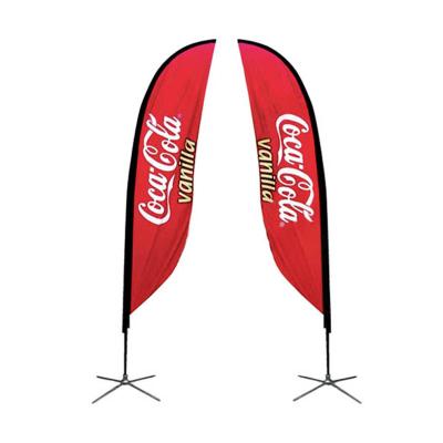 China Lightweight Digital Printing 110g Lightweight Fiberglass Poles Knitted Custom Polyester Beach Tear Drop Flags for sale