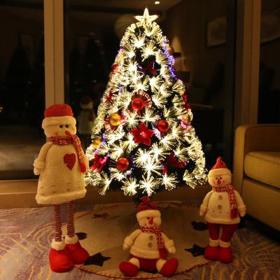 China 6FT Premium Plastic Fiber Optic Christmas Tree Decoration LED Multicolor Pre-Lit Christmas Tree for sale