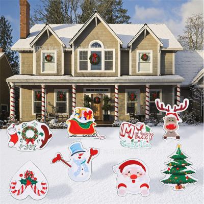 China Outdoor Chirstmas Decor Christmas Garden Yard Signs Navidad Yard Decoration Outdoor Lawn Christmas Yard Garden Signs Board Decoration for sale